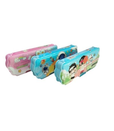 Cartoon Magnetic Geometry Box With Dual Sharpener for Boys & Girls