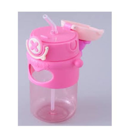 Cute Cartoon Bear on Top Water Bottle with Sipper BPA Free Bottle