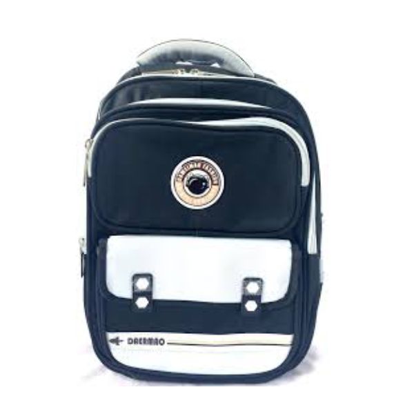 Daermao Kids' Backpack – Black & White, Durable, Lightweight, Multi-Pocket, Waterproof School Bag for Boys & Girls with Astronaut Design