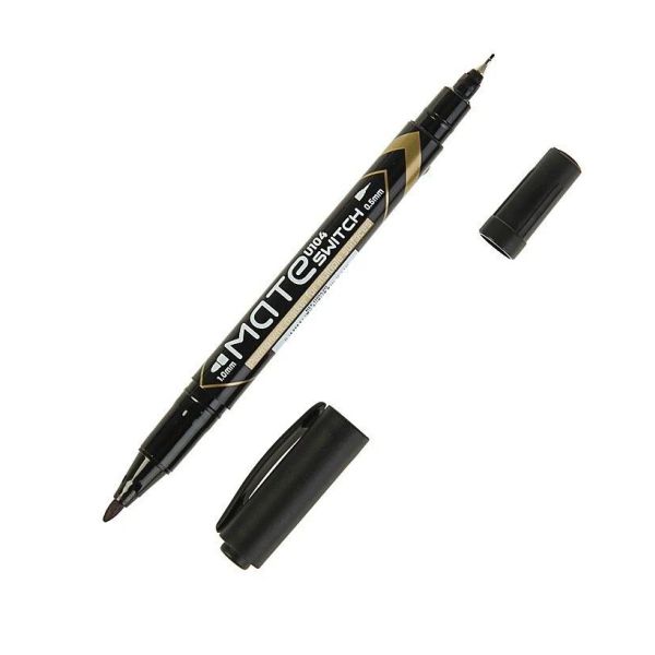Deli Dual Tip Permanent Marker Black U10420 1