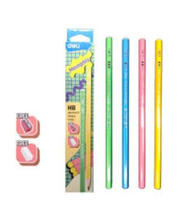 Deli HB Graphite Pencils C093 with Eraser and Sharpener