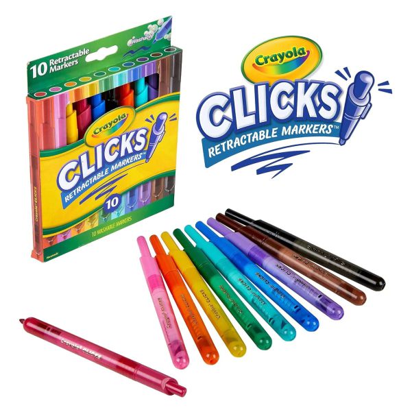 Crayola Clicks Retractable Washable Marker Pack of 10 588370
