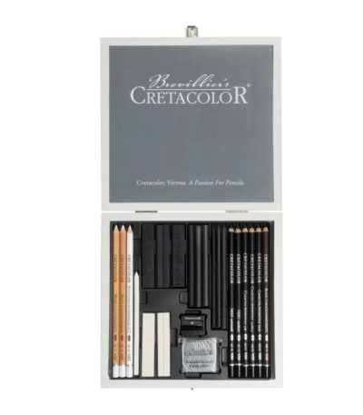 Cretacolor Black & White Charcoal Drawing Set of 25