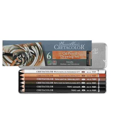 Cretacolor Oil Pencil Drawing Set of 6