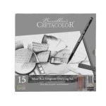 Cretacolor Silver Box Graphite Drawing Set Of 15