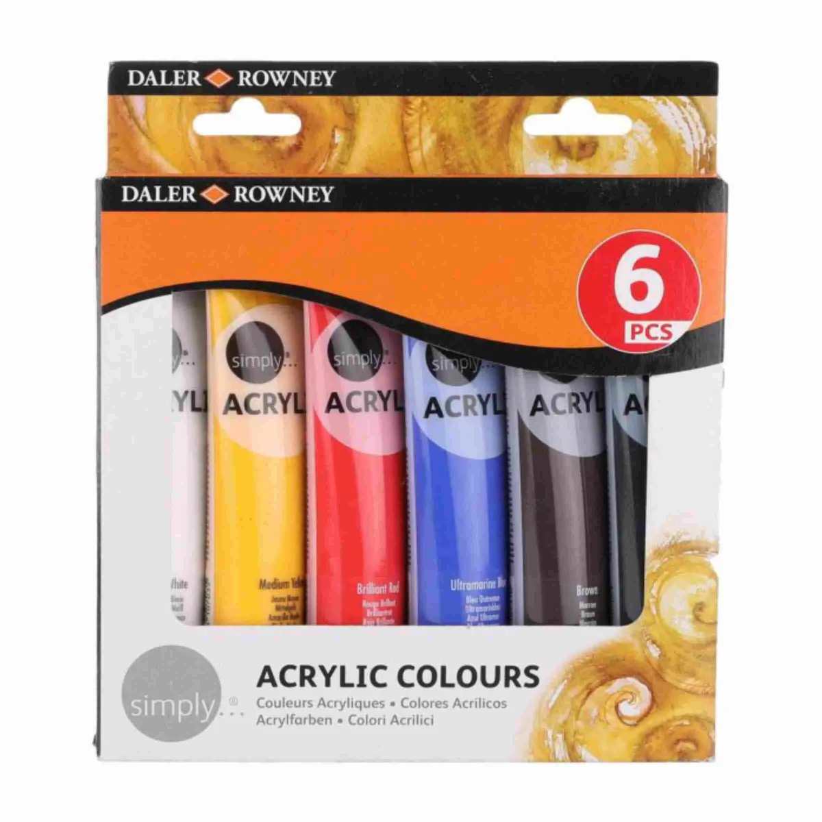 Daler Rowney Simply Acrylic Paints 75ml Pack of 6 Daler Rowney Simply Acrylic Paints 75ml Pack of 6