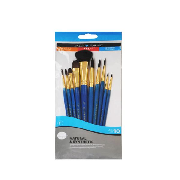 Daler Rowney Simply Natural Hair Brush Set Of 10pcs