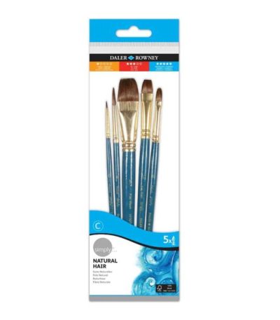 Daler Rowney Simply Natural Hair Brush Set Of 5pcs