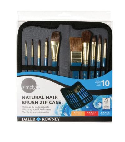 Daler Rowney Simply Natural Hair Brush Set With Zip Case