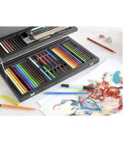 Faber Castell Art & Graphic Compendium Wooden Case 53pcs