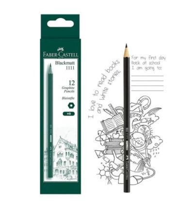 Faber Castell Black Matt Graphite Pencil HB 1111 Pack of 12