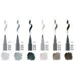 Faber Castell Pitt Artist Brush Pen Grey Set of 6