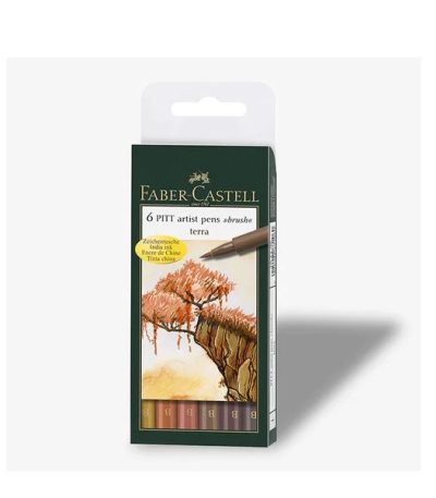 Faber Castell Pitt Artist Brush Pen Terra Set of 6