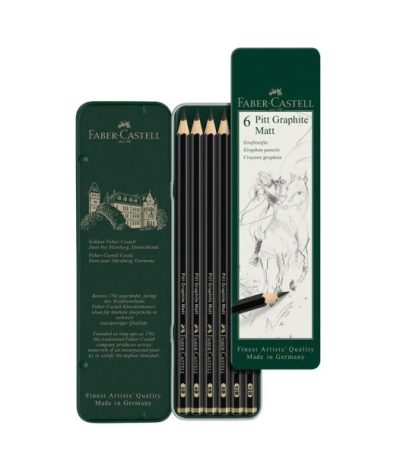 Faber Castell Pitt Graphite Matt Pencil Tin Set of 6