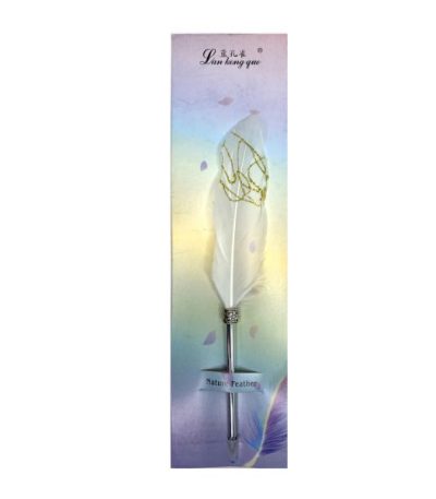 Feather Ball Pen Silver - Mix Colour