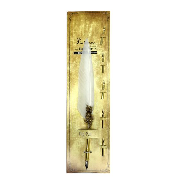 Feather Calligraphy Dip Pen with 5 Nibs Set - Multicolour