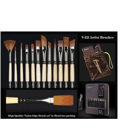 Giorgione Professional Mix Paint Brush Tin Box 12pcs