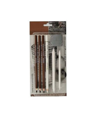 Keep Smiling Black & White Charcoal Pencil Kit