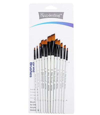 Keep Smiling Chisel Tip Paint Brush Pack of 12