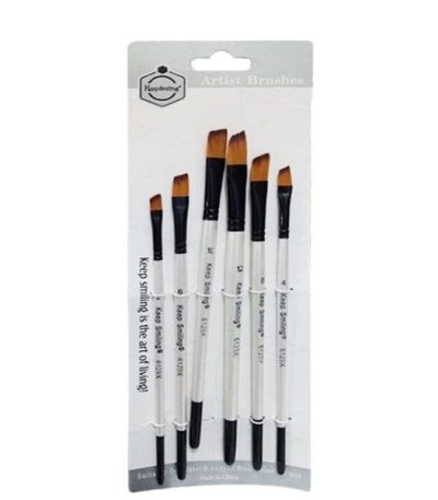 Keep Smiling Chisel Tip Paint Brush Pack of 6