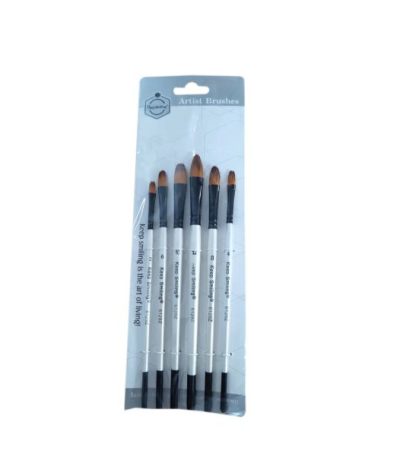Keep Smiling Filbert Paint Brush Pack of 6