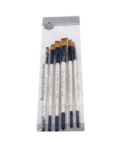 Keep Smiling Flat Tip Paint Brush Pack of 6