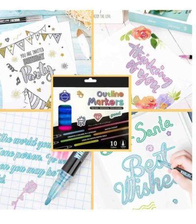 Keep Smiling Outline Metallic Markers Pack of 10