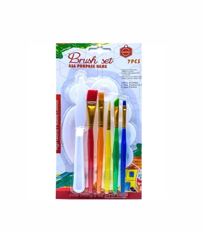 Keep Smiling Paint Palette Set With Brushes & Palette Knife ( 7Pcs )