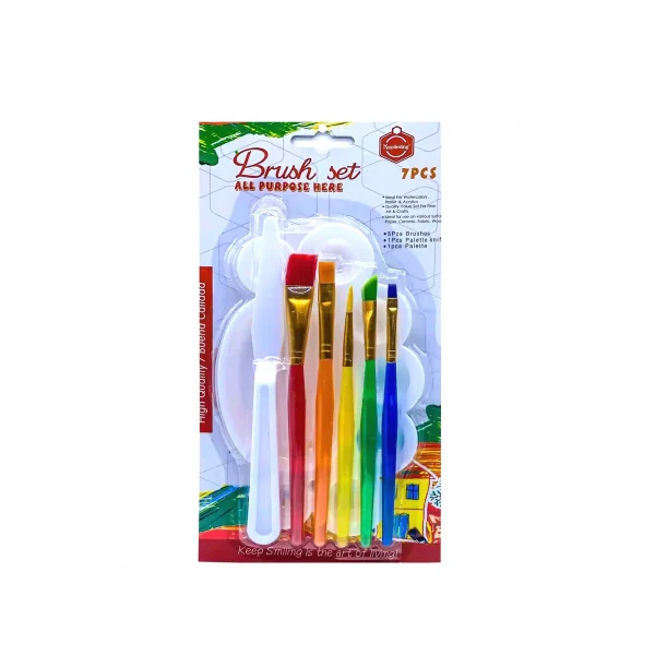 Keep Smiling Paint Palette Set With Brushes & Palette Knife ( 7Pcs )