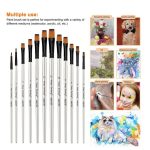 Keep Smiling Professional Flat Tip Paint Brush Pack Of 12