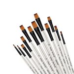 Keep Smiling Professional Flat Tip Paint Brush Pack Of 12