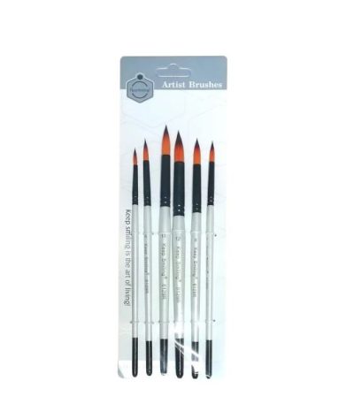 Keep Smiling Round Tip Paint Brush Pack of 6
