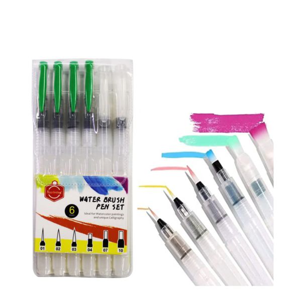 Keep Smiling Water Brush Pen 6Pcs Set