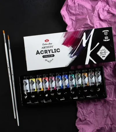 Masterclass Extra Fine Artist Acrylic Paints Set Of 12x18ml