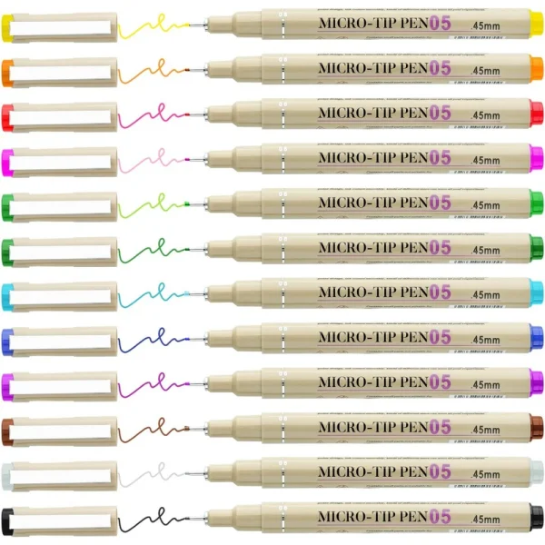 Micro Lines Pen (12Pcs) 0.5mm - E8050C Keepsmiling