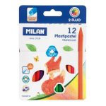 Milan Plasti Pastel Triangular Pencil Crayons Set 12