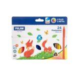 Milan Plasti Pastel Triangular Pencil Crayons Set 24