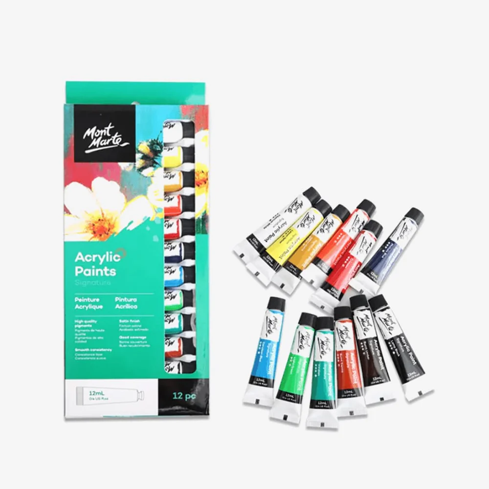 Mont Marte Acrylic Paint Set Of 12 12ml Mont Marte Acrylic Paint Set Of 12 12ml