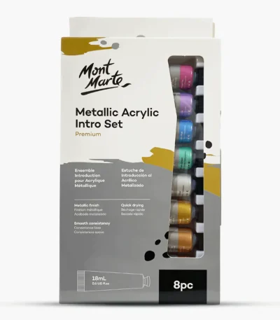 Mont Marte Metallic Acrylic Paints 18 ml Tubes Set Of 8 Pieces