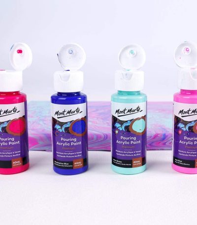 Mont Marte Pouring Acrylic Paint Set Premium 4pc x 60ml Aurora