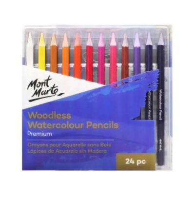 Mont Marte Woodless Watercolour Pencils Premium 24pc-