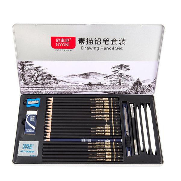 NYONI Drawing Pencils Set of 29