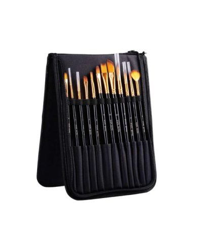 Paint Brush Set Tz-0015 12Pcs + Bag+ Mixing Plate