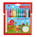 STABILO Extra-thick Fibre-Tip Pen Trio Jumbo Pack of 12