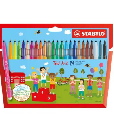 STABILO Felt-Tip Pen With Triangular Grip Zone Trio A-Z Pack of 24