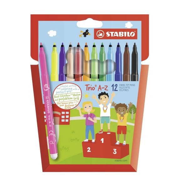 STABILO Trio A-Z Felt Tip Fibre Pen Pack of 12