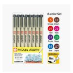 Sakura Pigma Color Brush Pen Set Of 8 Piece