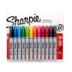 Sharpie Brush Tip Permanent Markers Pack of 12 (1810704)