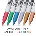 Sharpie Metallic Fine Point Permanent Markers Pack of 6