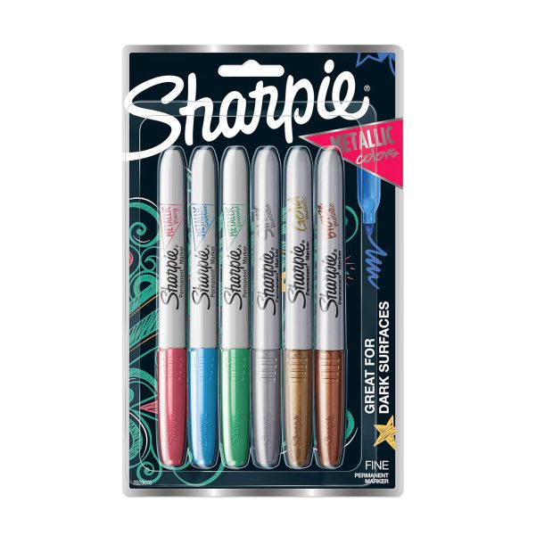 Sharpie Metallic Fine Point Permanent Markers Pack of 6